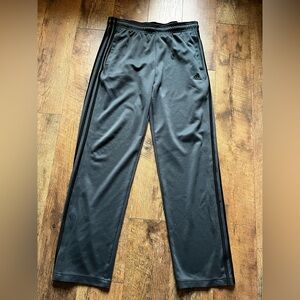 Adidas Men's Black Track Pants gray black stripes size large
